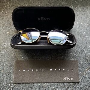 Revo Sunglasses - Shapes collection: Circle Pewter 1110/011, matte black stems